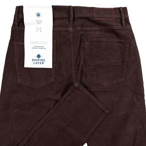 Marine Layer Corduroy Pants Men 34x32 Slim Fit Straight Leg Dark Brown Chino